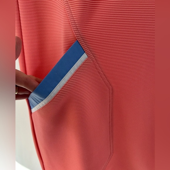 Simply Southern Dress Coverup Size Small Peach Blue White Pockets NWOT - Picture 2 of 10